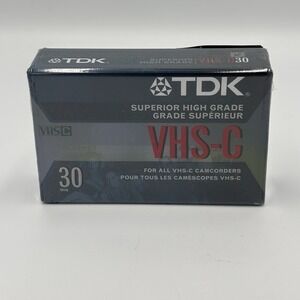TDK Superior High Grade‎ 30 Minute VHS-C Video Tapes Sealed NEW